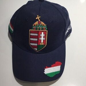 Hungarian Black Cap with Colorful Embroidered Crest